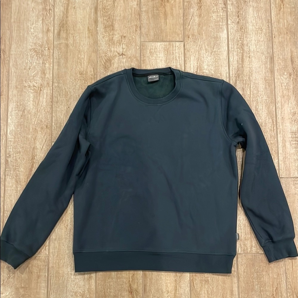 Eddie Bauer Blue Crewneck Sweater with Textured Knit